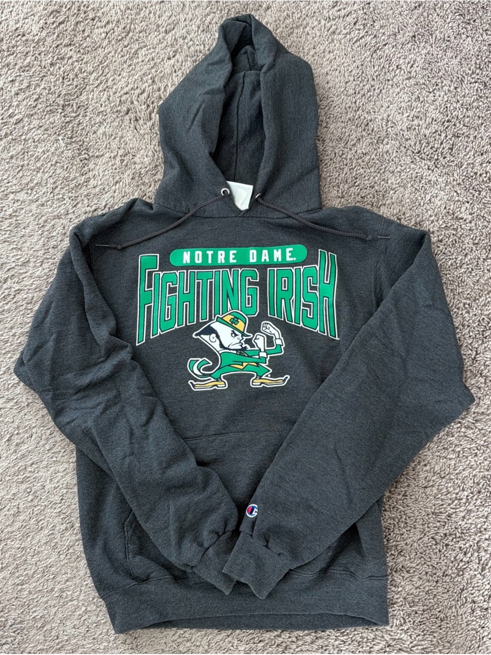 Men’s Gray Notre Dame hooded sweatshirt size small pre-owned
